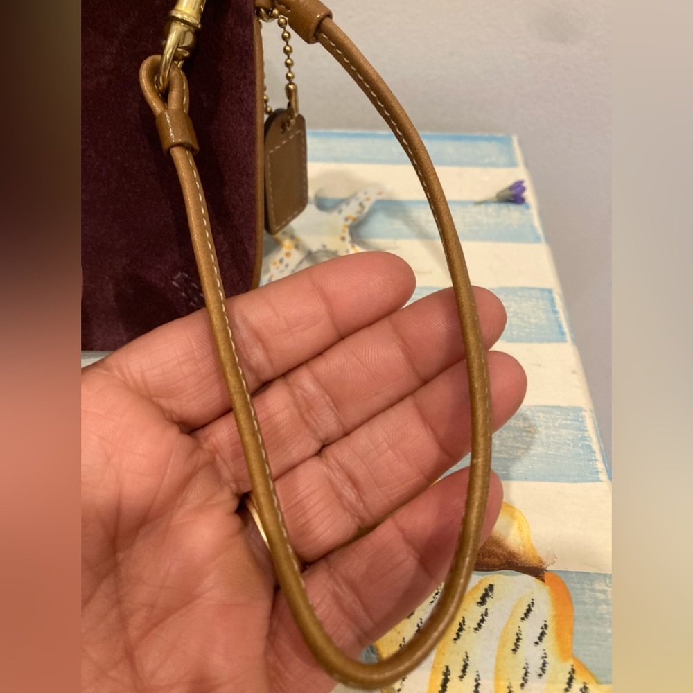 Coach Y2K Purple Suede Laced Wristlet With Brass Grommets - Picture 9 of 10